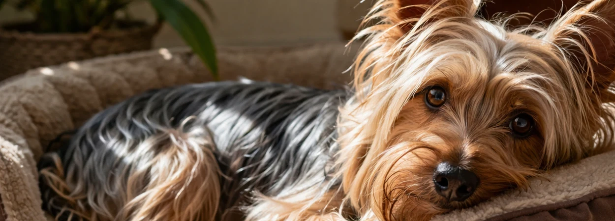 Terrier Australien à Poil Soyeux dans la nature