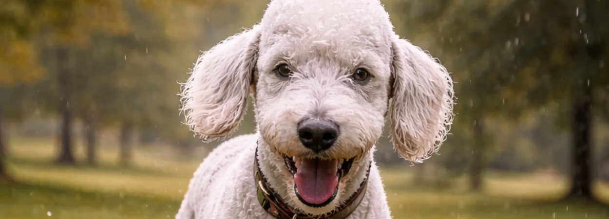 Terrier de Bedlington dans la nature