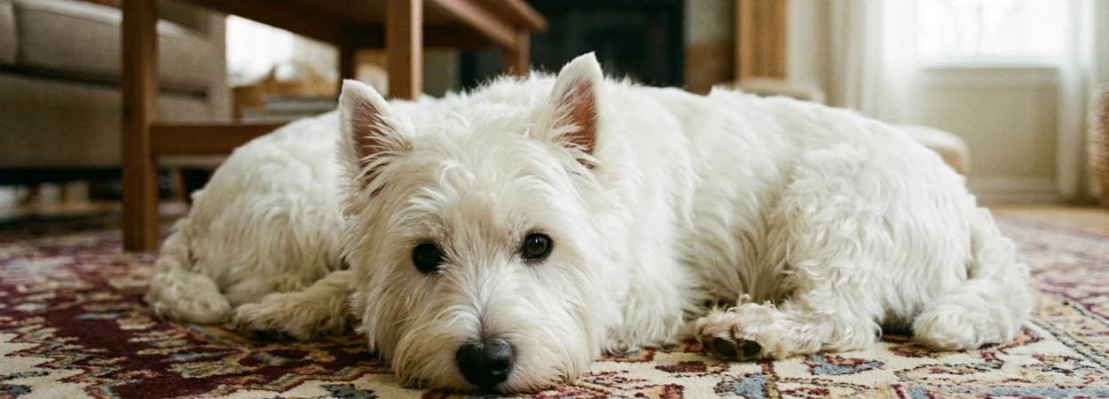 West Highland White Terrier dans la nature